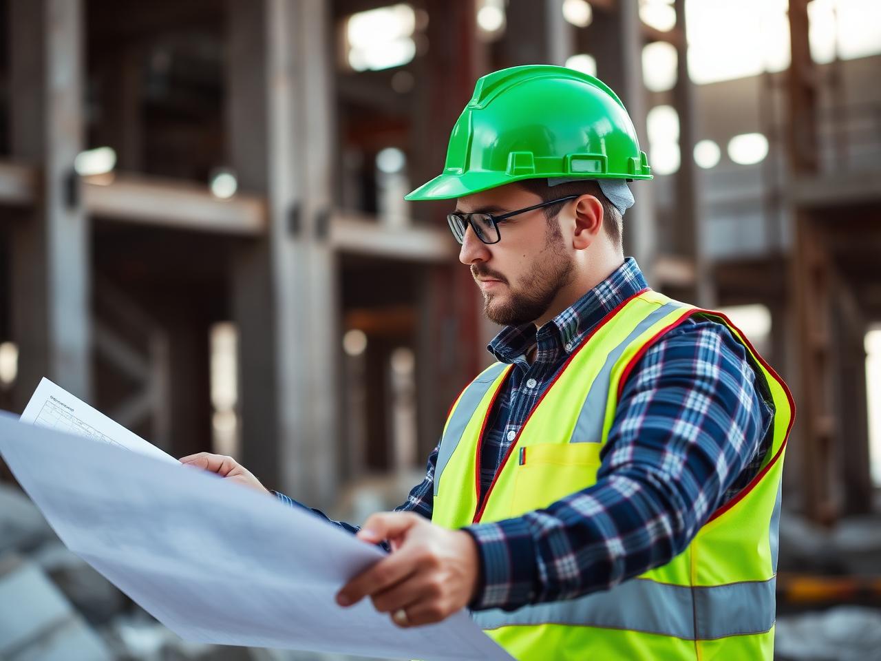RMC engineer reviewing blueprints